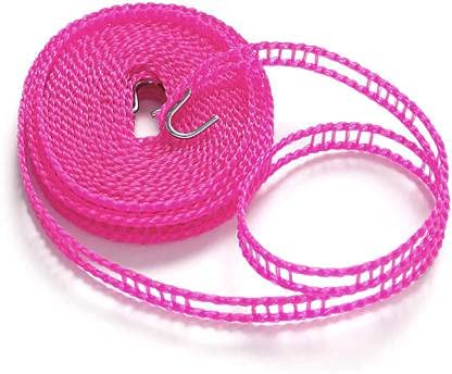 5 Meters Windproof Anti-Slip Clothes Washing Line Drying Nylon Rope with Hooks 5 Meter Nylon Clothesline Rope