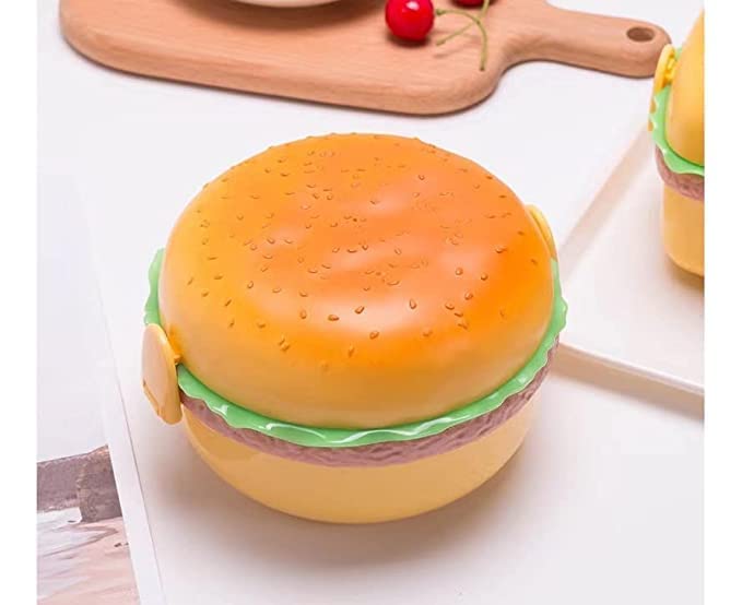 Burger Shape Lunch Box for Kids - School Tiffin Box for Boys & Girls