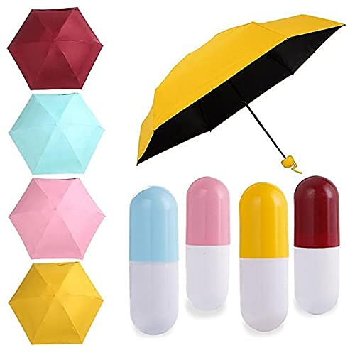 TLBS Folding Creative Capsule Case Umbrella Lightweight Waterproof UV Protection Mini Compact Foldable Design Travel Umbrella For Unisex