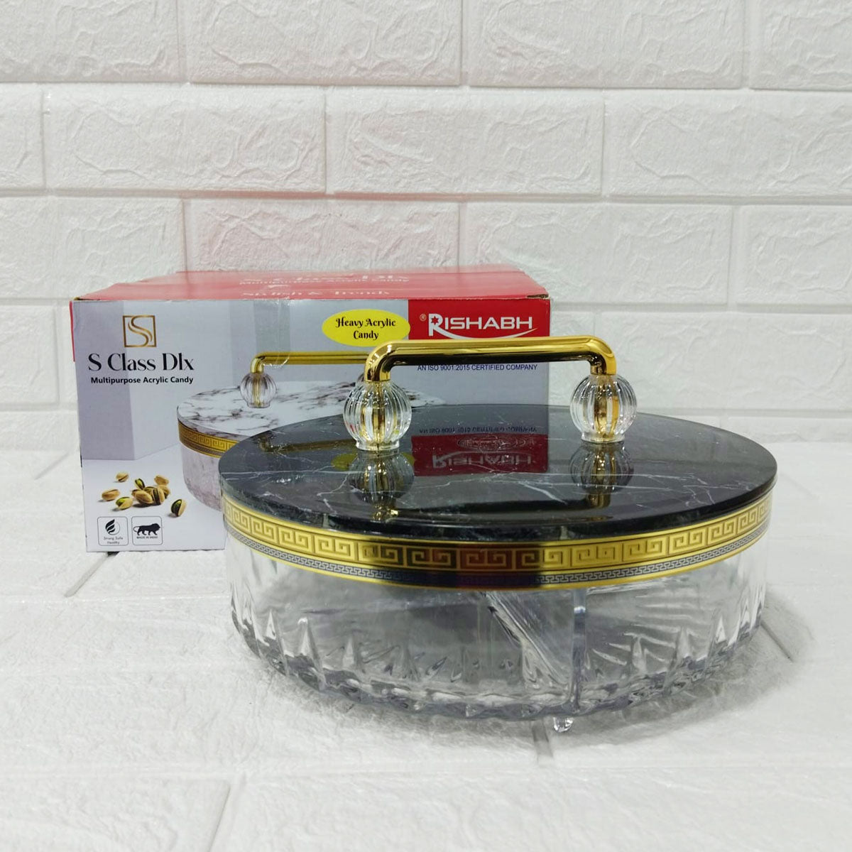 Rishabh S Class Deluxe Multipurpose Acrylic Candy Jar with Partition