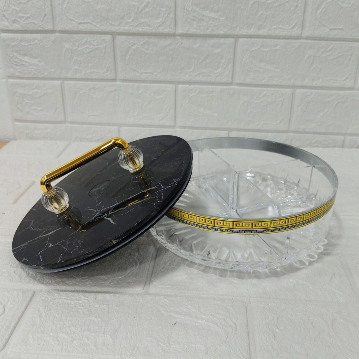 Rishabh S Class Deluxe Multipurpose Acrylic Candy Jar with Partition