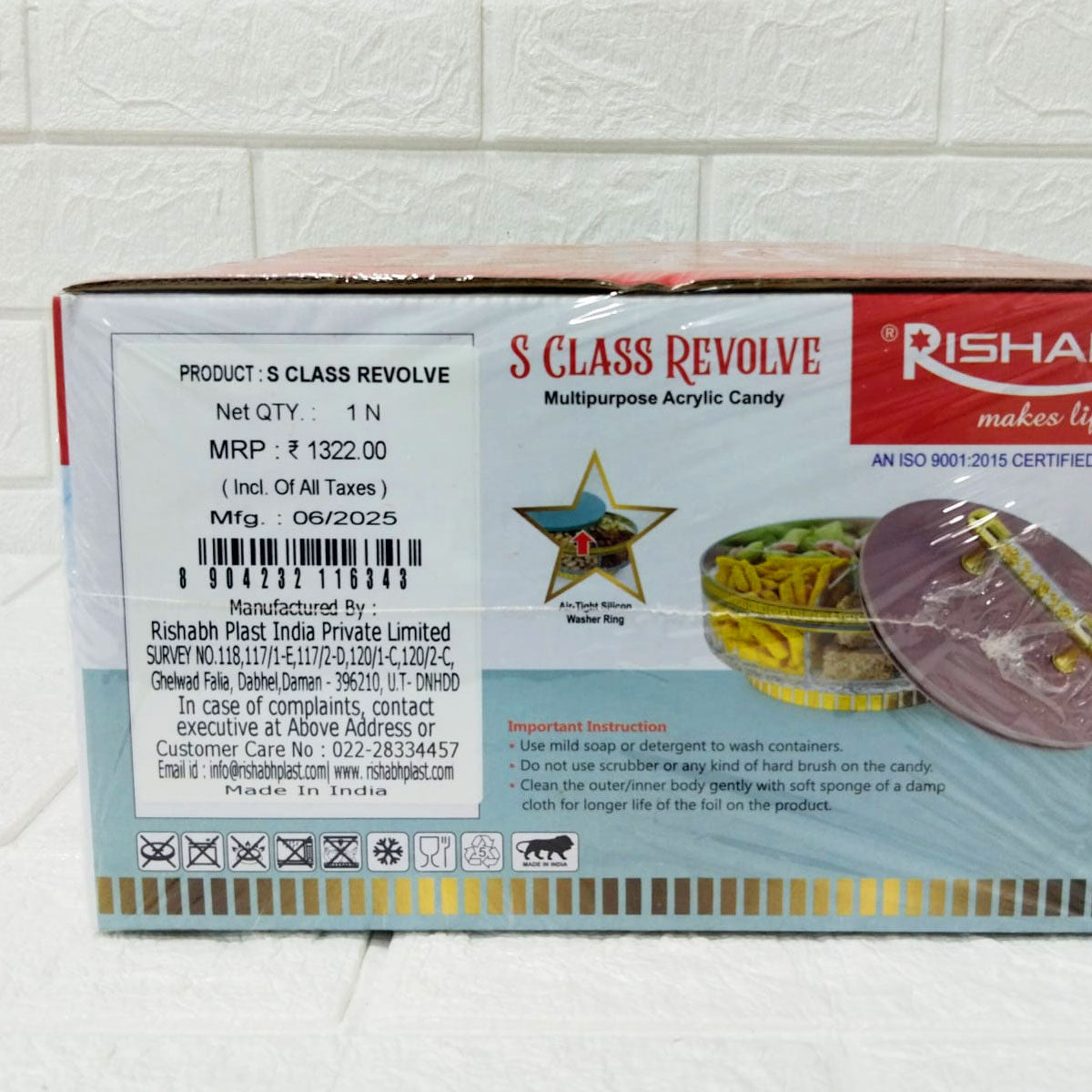 Rishabh S Class Revolve Multipurpose Acrylic Candy & Dry Fruit Box