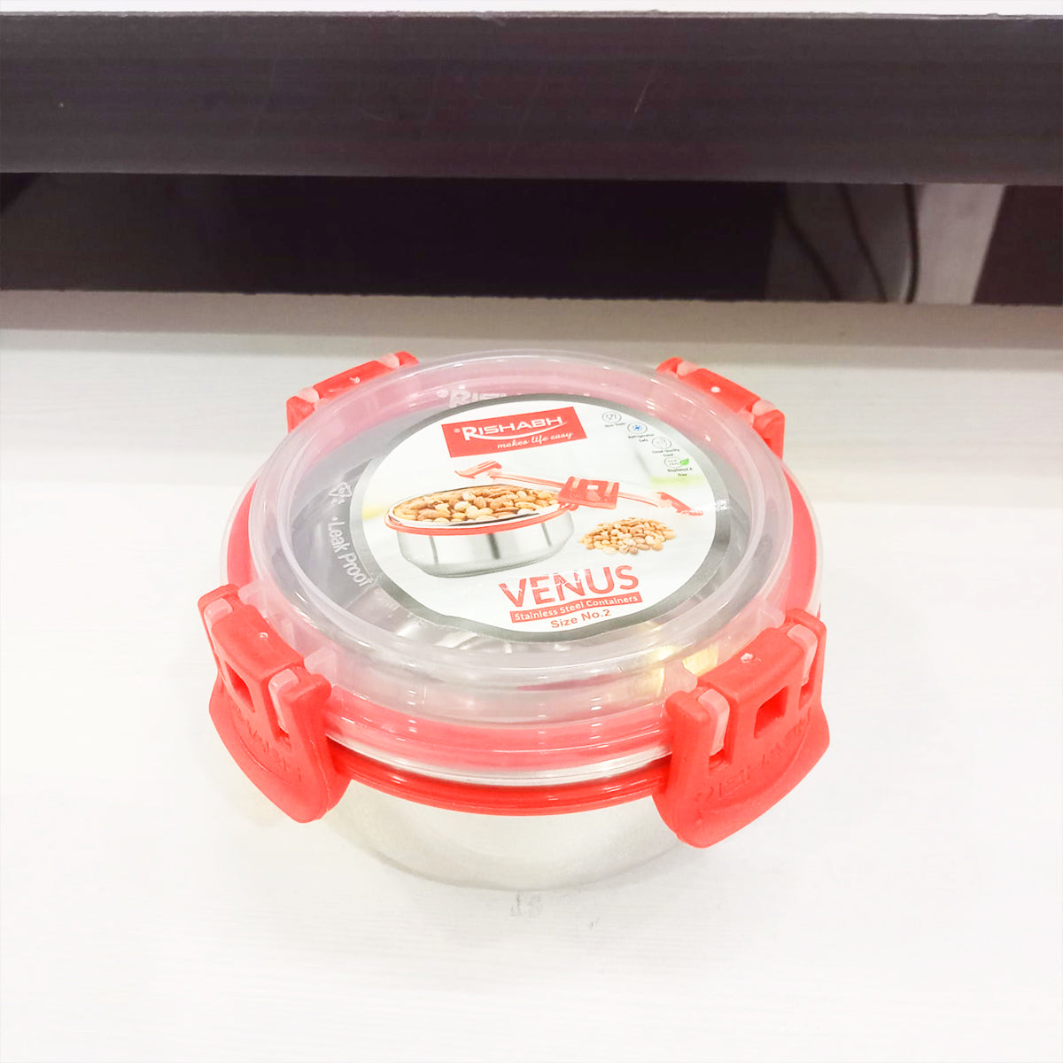 Rishabh Venus-2 Size Air-Tight & Leak Proof Stainless Steel Container