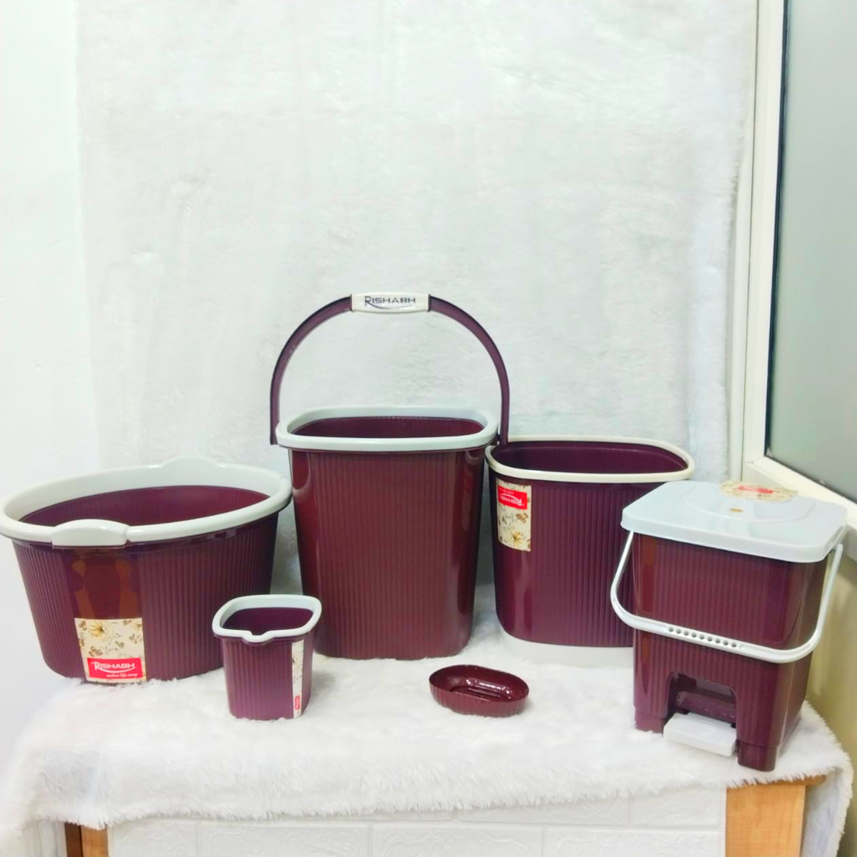 Rishabh Super Line 6-Piece Multipurpose Bathroom Set