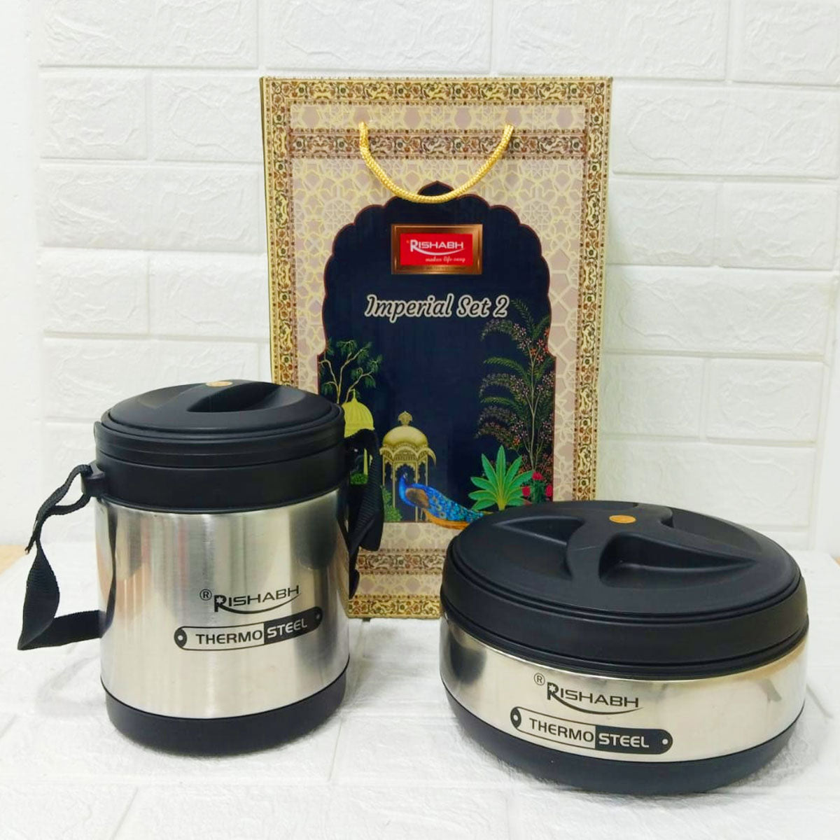 Rishabh Imperial Set 2 - Thermo Steel Insulated Hot Pot & Water Jug Gift Set
