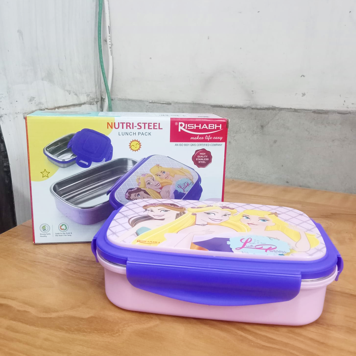 Rishabh Big Nutri-Steel Multi-Design Cartoon Printed Tiffin Box with Inner Container & Steel Spoon