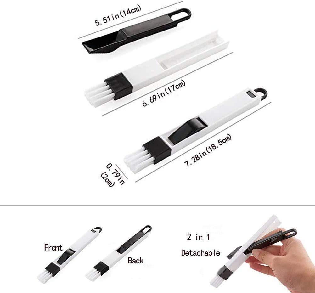 2 in 1 Multi Function Plastic Window Slot Keyboard Wardrobe Dust Removal Cleaning Brush