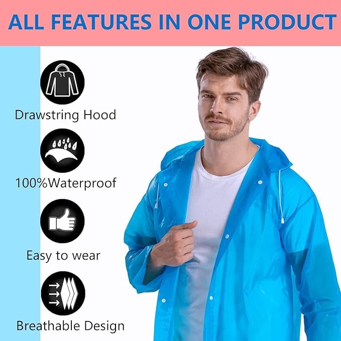 TLBS Fashion Portable Adult Rain Coat (1pc)