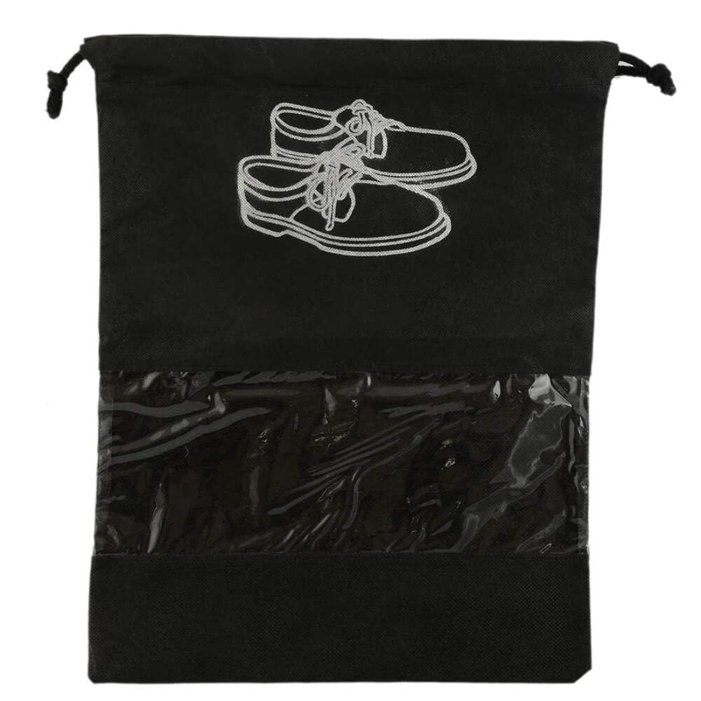 TLBS Shoe Cover/String Bag Organizer|Shoe Print & Non Woven Material|Transparent Window|Size 43 x 30 Cm (PREMIUM) (8 pcs)