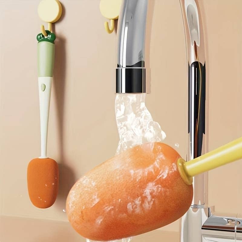 TLBS 3 in 1 Multi Bottle Cleaning Brush,Sponge Baby Bottle Brush, Cup Lid Gap Bottle Cleaner Brush Cleaning Brush, Multifunctional Cup Brush with Long Handle for Water Bottles, Tumblers