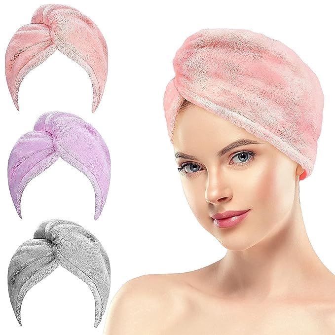 TLBS Hair Towel Wrap Absorbent Towel Hair-Drying Bathrobe Microfiber Bath Towel Hair Dry Cap Salon Towel