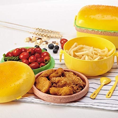 TLBS Burger Shape Lunch Box for Kids - School Tiffin Box for Boys & Girls