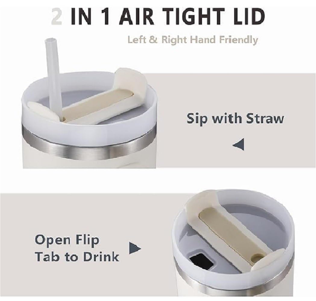 Reusable 1200ML Vacuum Flask Water Bottle Outdoor Sport Coffee Mugs Stainless Steel Tumbler with Handle and Straw (Multi color)