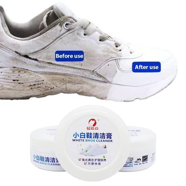 White Shoe Cleaning Cream, Stain Cleansing Cream for Shoe, Re-Color and Polish Smooth Leather Shoes and Boots, Sneaker Cleaner White Shoes 260 grm