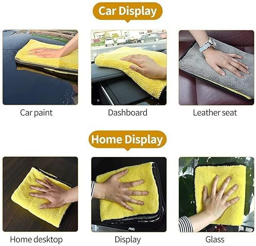 TLBS Microfiber Cloth for Car and Bike Cleaning | 40x30 cm | 600 GSM | Multipurpose Kitchen and Car Accessories | Ultra Absorbent Polishing and Detailing Cloth