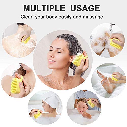 TLBS Silicone Massage Bath Body Brush Soft Silicone Bath Shower Massage Body Cleaning Bath Brush With Shampoo Dispenser