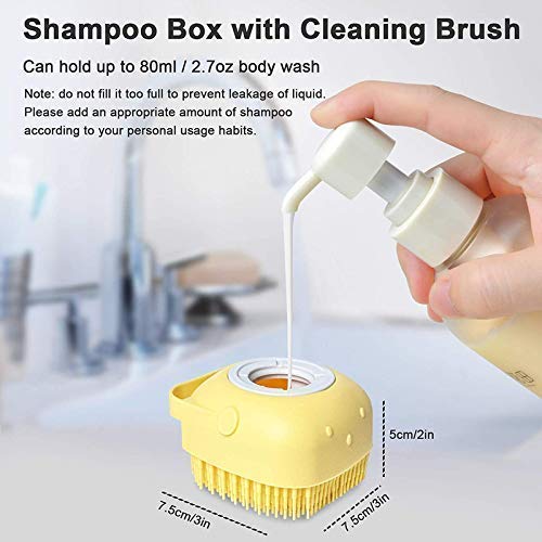 TLBS Silicone Massage Bath Body Brush Soft Silicone Bath Shower Massage Body Cleaning Bath Brush With Shampoo Dispenser