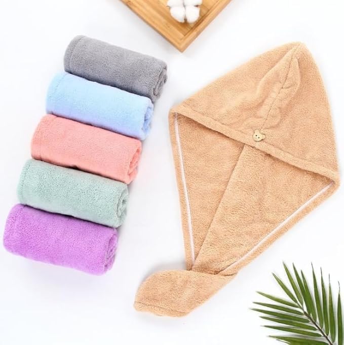 TLBS Hair Towel Wrap Absorbent Towel Hair-Drying Bathrobe Microfiber Bath Towel Hair Dry Cap Salon Towel