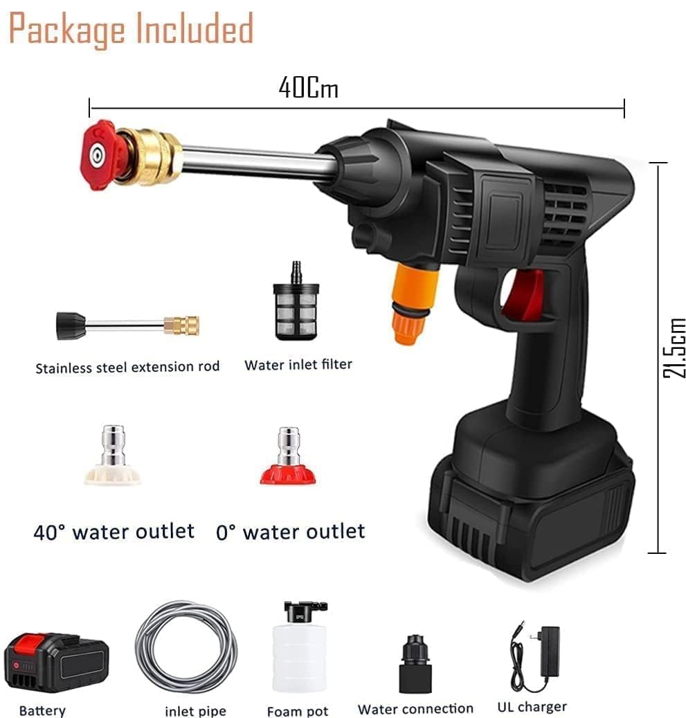 Wireless High Pressure Washer Water Spray Gun for Car Wash Bike Washing Cleaning 48V Rechargeable