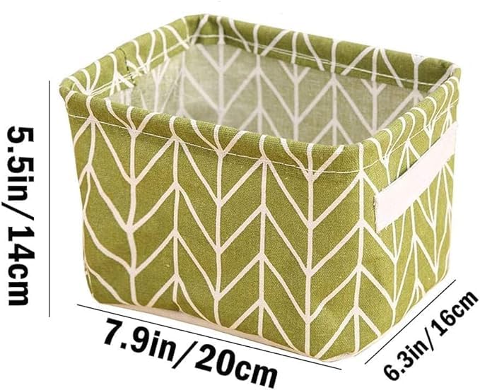 Foldable Storage Box Canvas Fabric Baskets For Organizing With Handles, Rectangle Small Storage Box, Cube, Foldable Multipurpose Storage Box, Closet, Desk, Baby Storage Organizer (Mulicolor)
