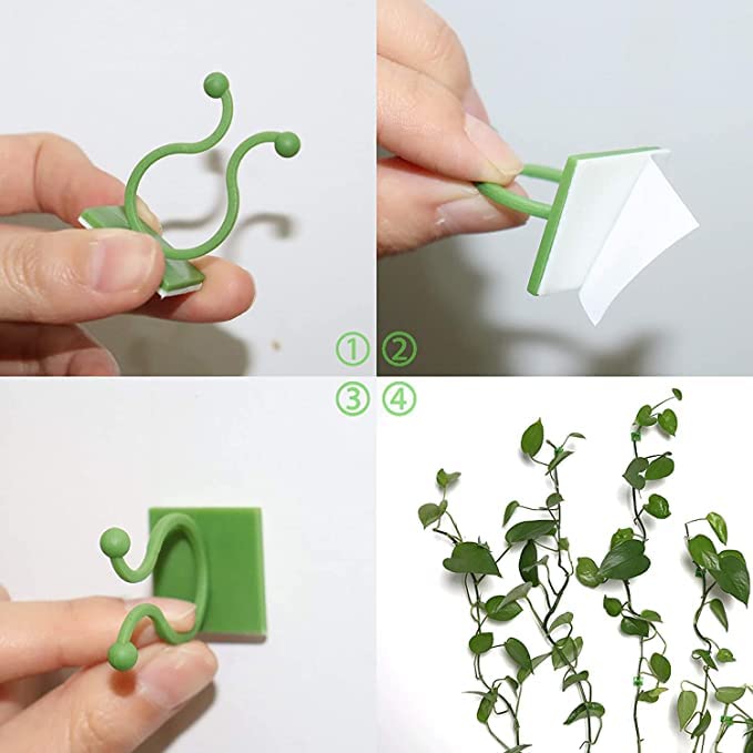 Tree Clip Plant Wall Climbing Fixing Clips, Reusable Self Adhesive Plant Support Garden Twist Clips (30 PCS)