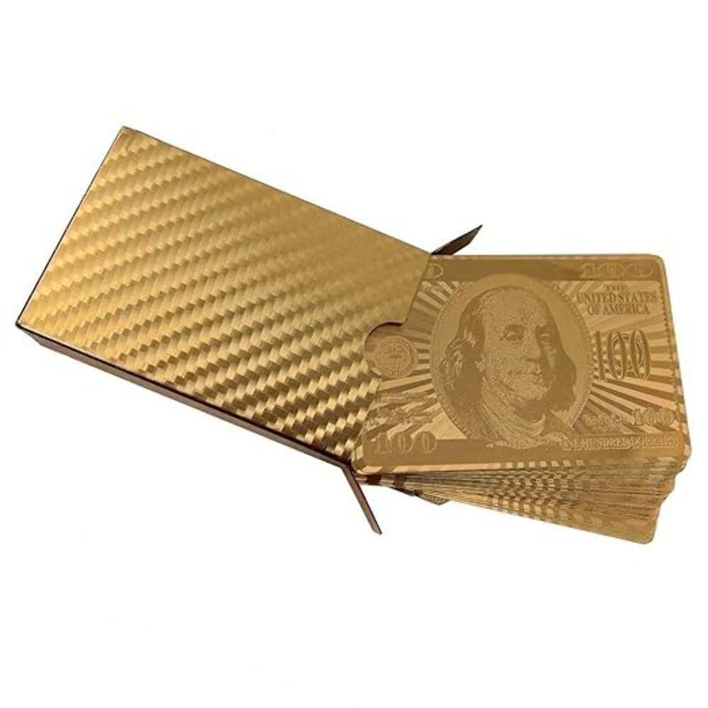 TLBS Gold Plated Poker Playing Cards, Classic PVC Poker Table Cards for Adults