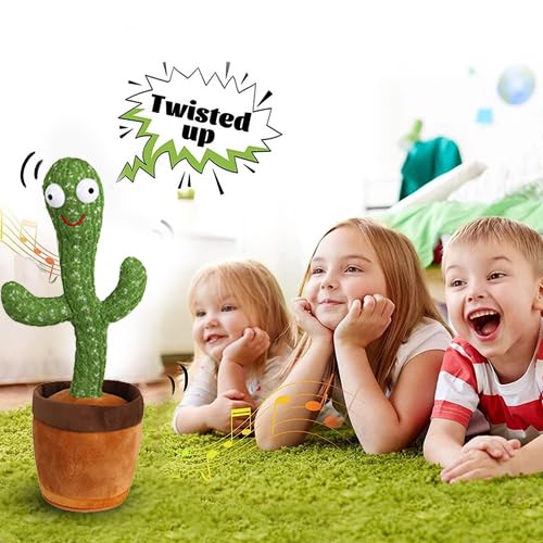 Dancing Cactus Toy for Babies Talking, Speaking, Recording | Repeat What You Say | Singing Electronic Pet for Toddlers | Swing and Sing Toy-Charger Cactus Toy Plant..