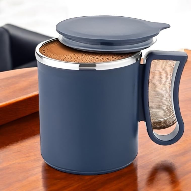 TLBS Coffee Mug with Lid Insulated Stainless Steel for Tea Milk Mug Inner Stylist Double Wall Cup for Home Office Restaurant Use