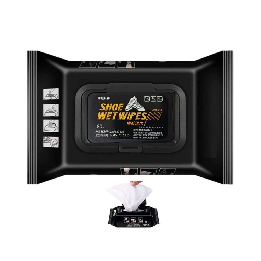 TLBS Shoe Cleaner Wipes 80 Pcs Best Quickly Remove Dirt & Stains - These Disposable Shoe Cleaning Wipes