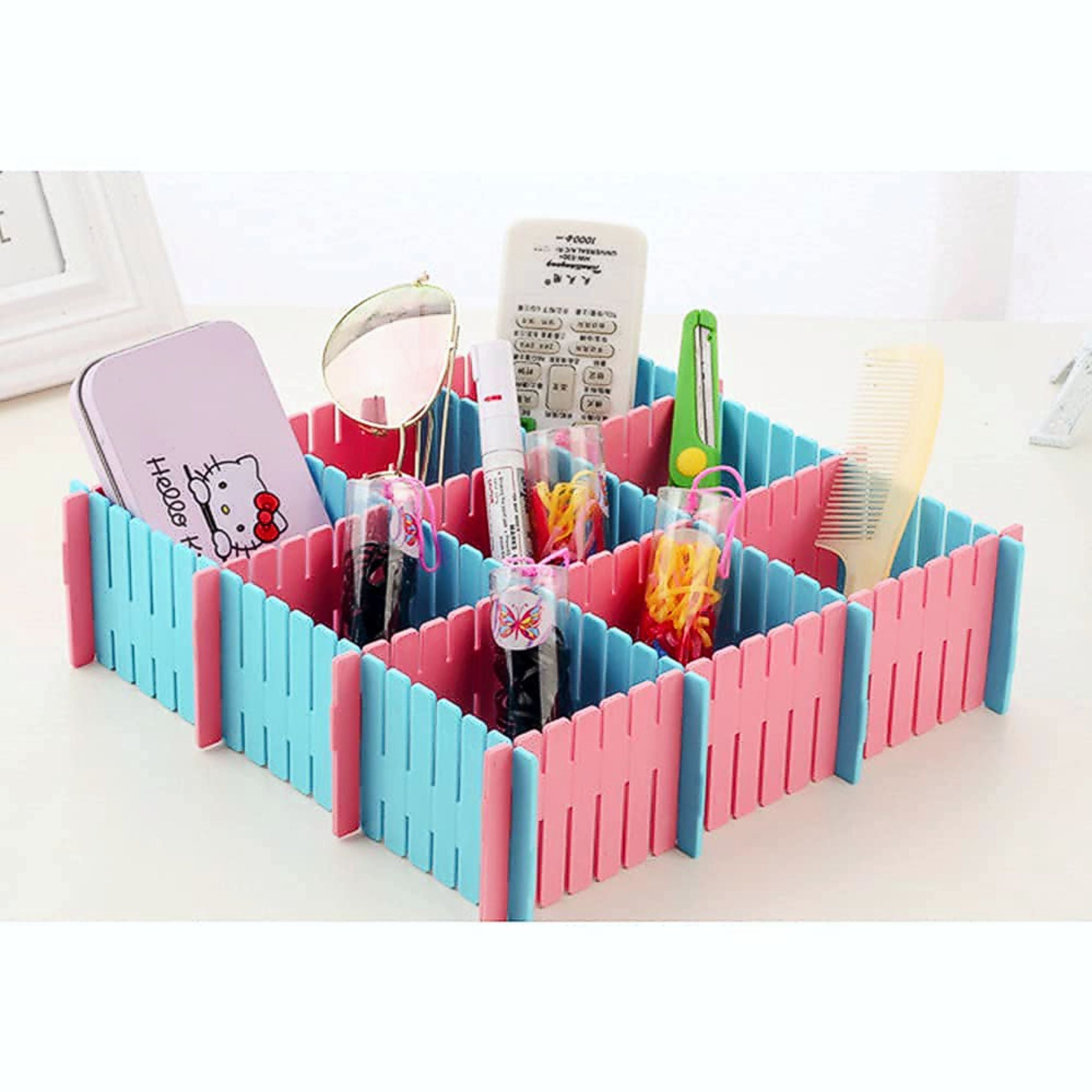 Drawer Divider Organizers, DIY Plastic Grid, Plastic Adjustable Drawer Dividers Makeup Socks, Underwear, Organizer for Clothes, Kitchen, Office