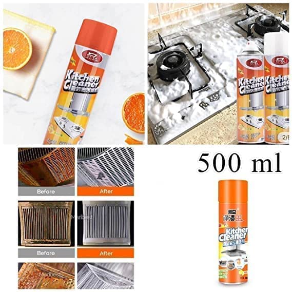 Multipurpose Bubble Foam Cleaner Kitchen Cleaner Spray Oil & Grease Stain Remover Chimney Cleaner Spray Bubble Cleaner All Purpose Foam Degreaser Spray