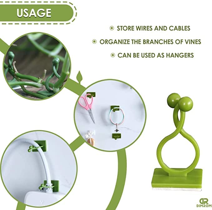 Tree Clip Plant Wall Climbing Fixing Clips, Reusable Self Adhesive Plant Support Garden Twist Clips (30 PCS)