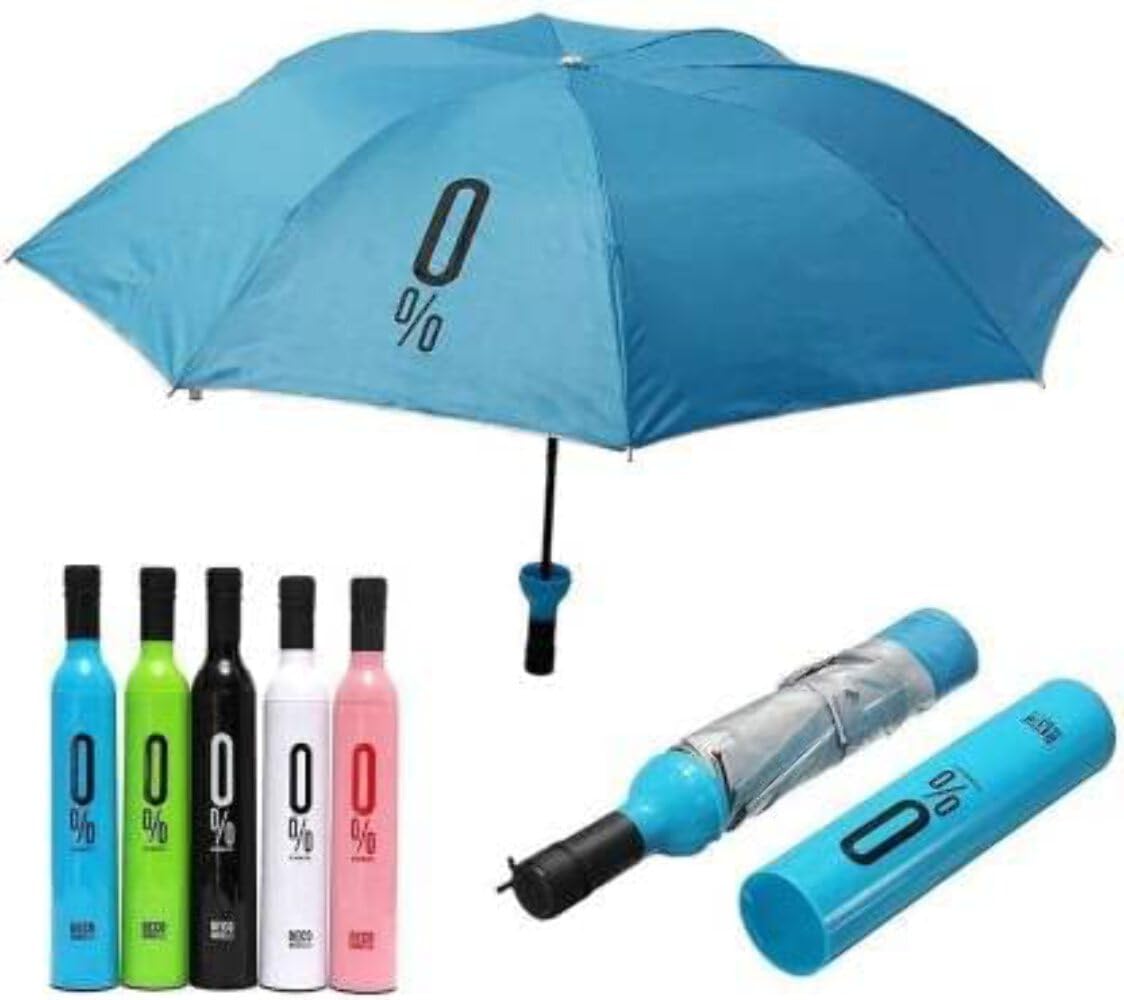 TLBS Folding Umbrella | Wine Bottle Shape | For Women, Men and Children