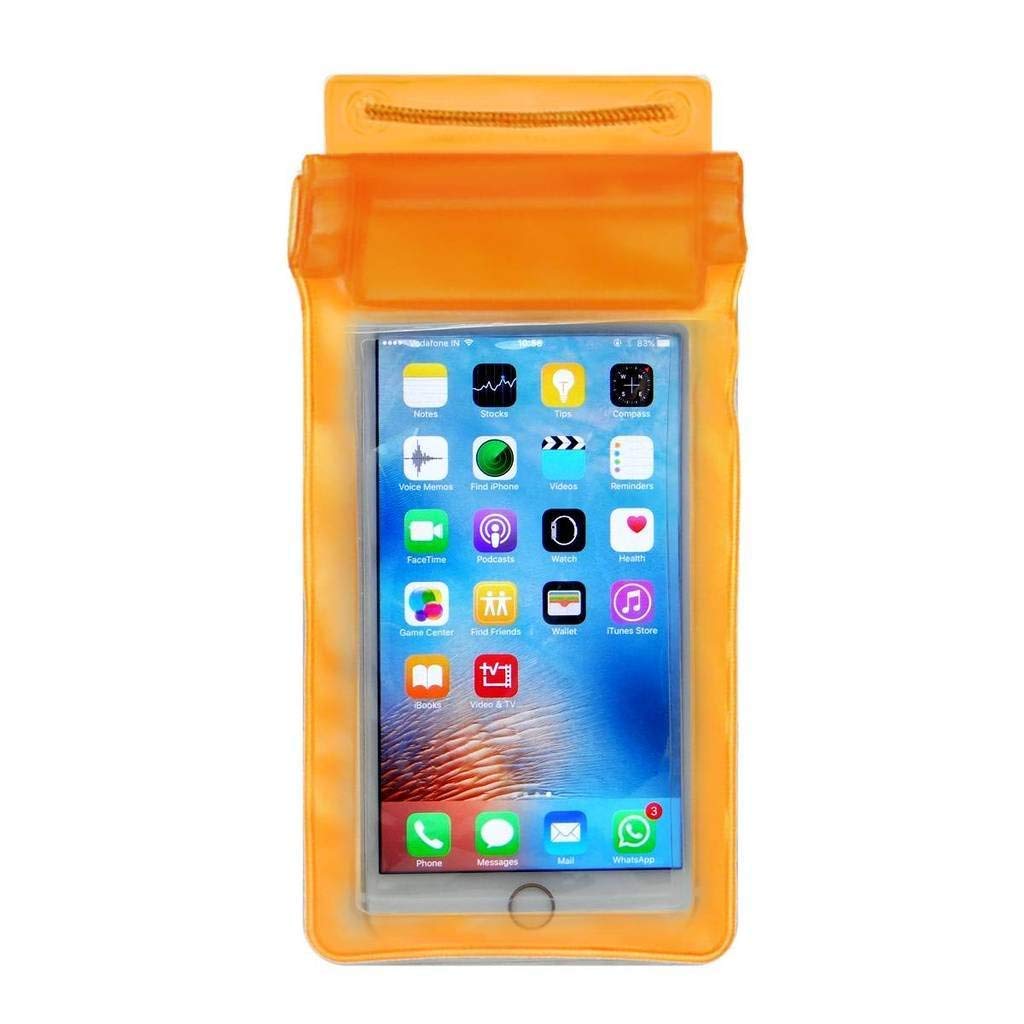 Waterproof Sealed Transparent Mobile Bag Cover for Protection in rain & Swimming Fits for Any Android Universal Size Mobile Phone Multicolored