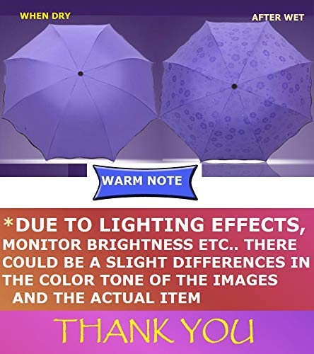 TLBS Magic Umbrella Changing Secret Blossoms Occur with Water Magic Print 3 Fold Umbrella for Girls, Women, Boys, Men & Children for UV, Sun & Rain