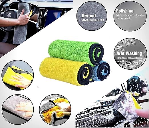 TLBS Microfiber Cloth for Car and Bike Cleaning | 40x30 cm | 600 GSM | Multipurpose Kitchen and Car Accessories | Ultra Absorbent Polishing and Detailing Cloth