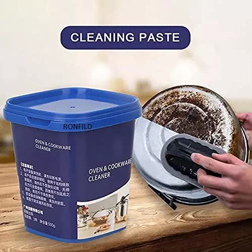 Quickly Cleans Cookware Surfaces Oven & Cookware Cleaner Stainless Steel Cleaning Paste Remove Stains from Pots Pans Multi-Purpose Cleaner & Polish Removes Household Clean - 400 gm