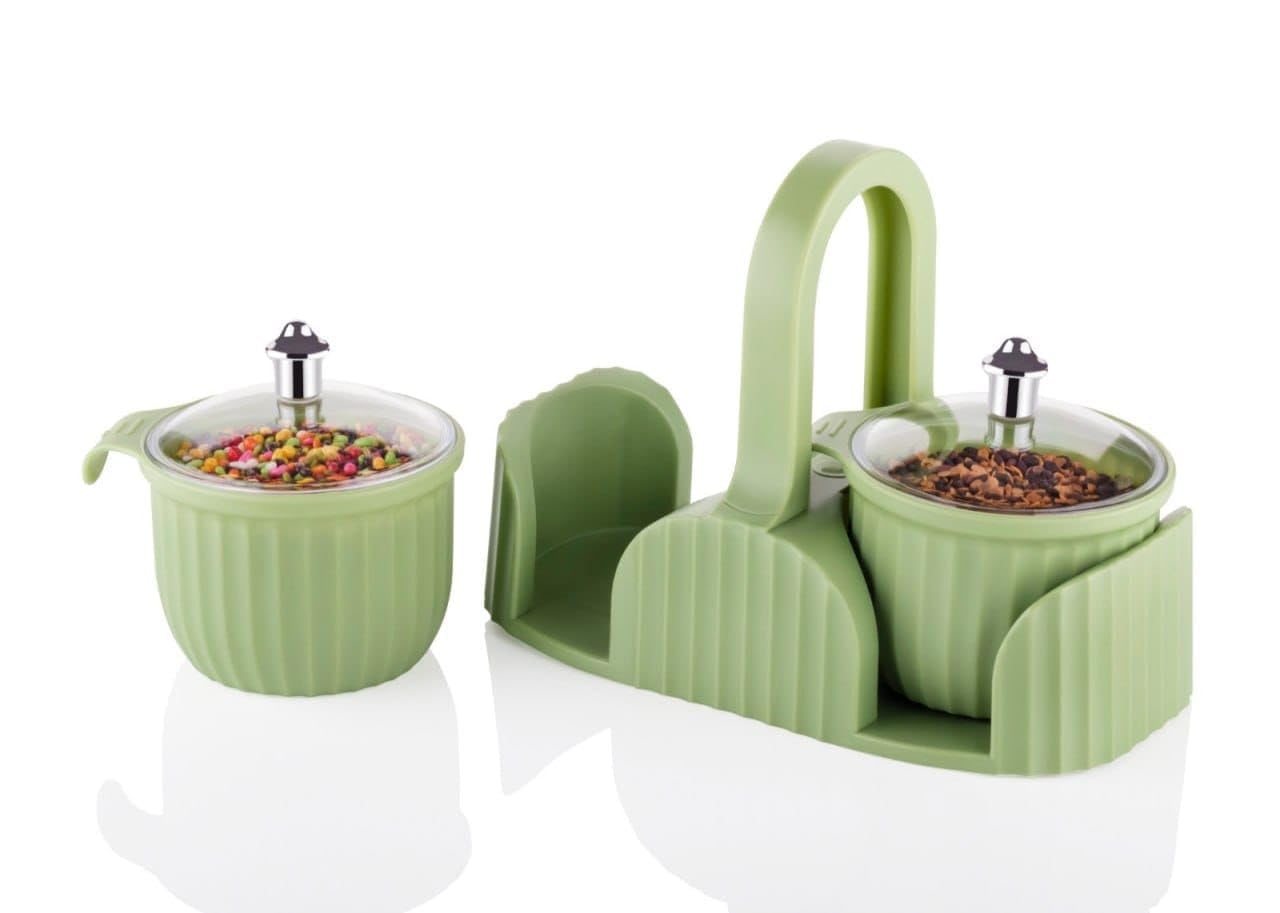 Marvella Multipurpose Dry Fruit Box 2 pc Jar Set Aachar Pickle Container Mukhwas Tray Dining Spice Stand Plastic Chocolate Mouth Freshener Sweets Masala Storage For Home kitchen Dining (Multi-Color)