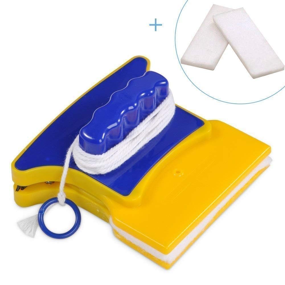 Window Cleaner Double-Side Glazed Two Sided Glass Cleaner Wiper with 2 Extra Cleaning Cotton Cleaner Squeegee Washing Equipment