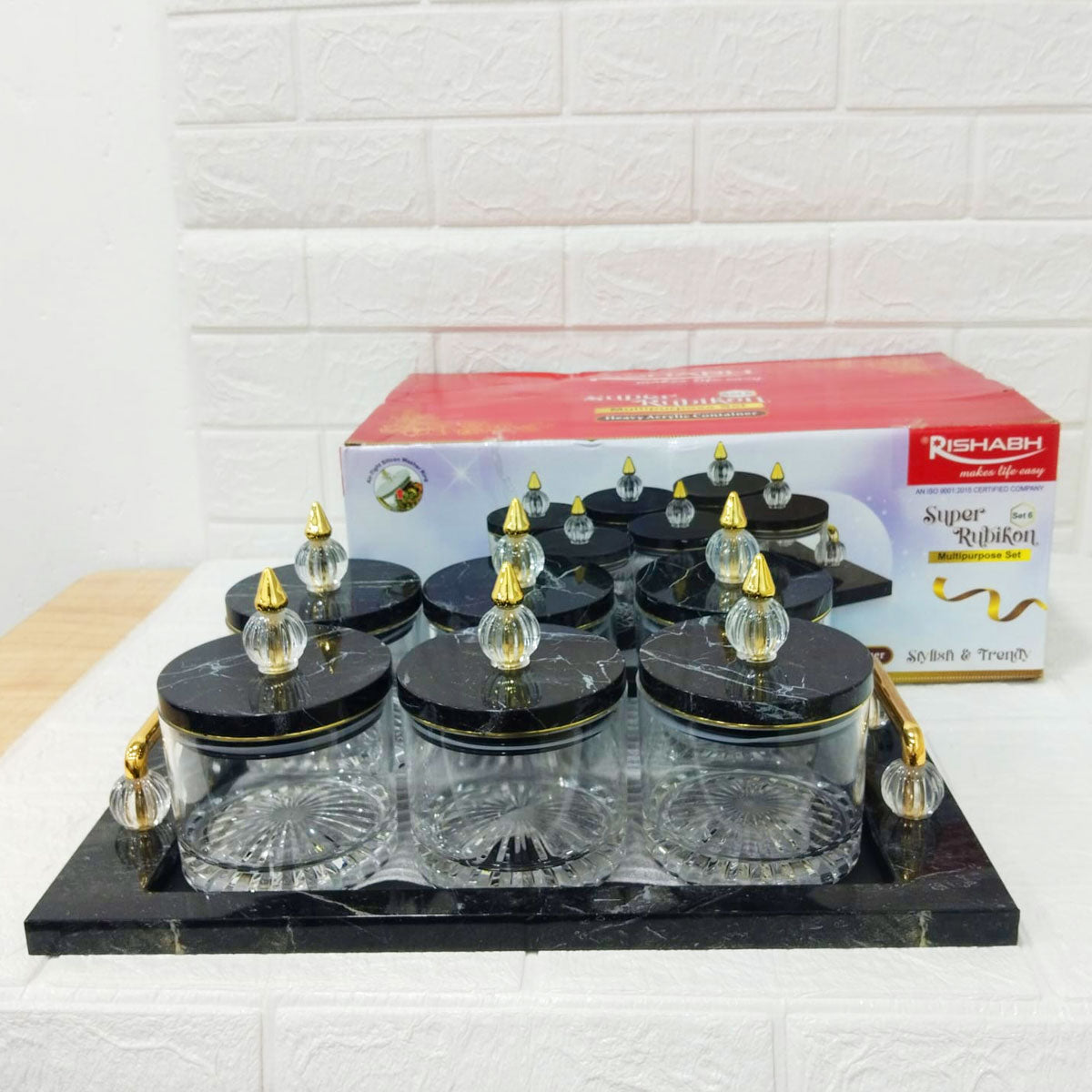 Rishabh Super Rubikon Multipurpose 6-Piece Container Set with Tray