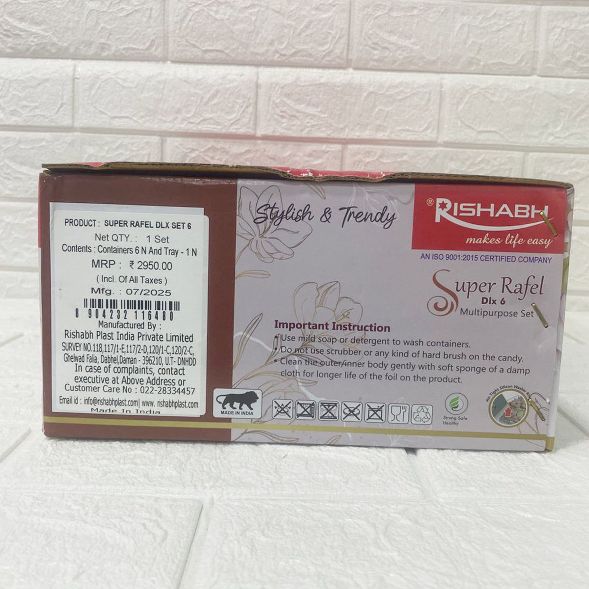 Rishabh Super Rafel Dlx Container Set of 6 with Tray – Stylish & Trendy Storage Jars