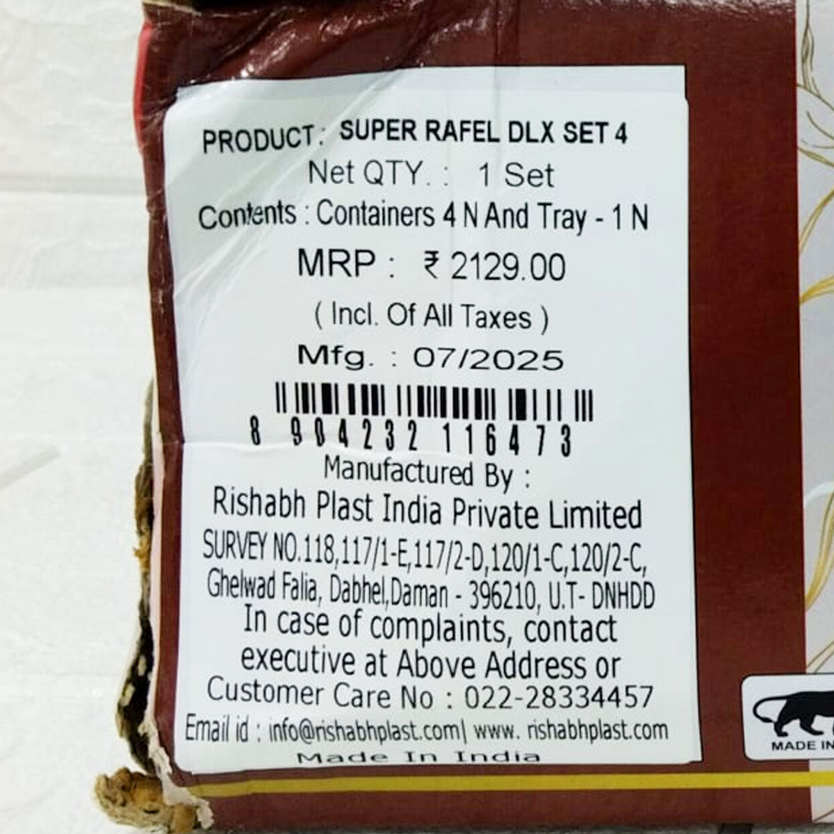 Rishabh Super Rafel Deluxe 4 Multipurpose Container Set with Tray