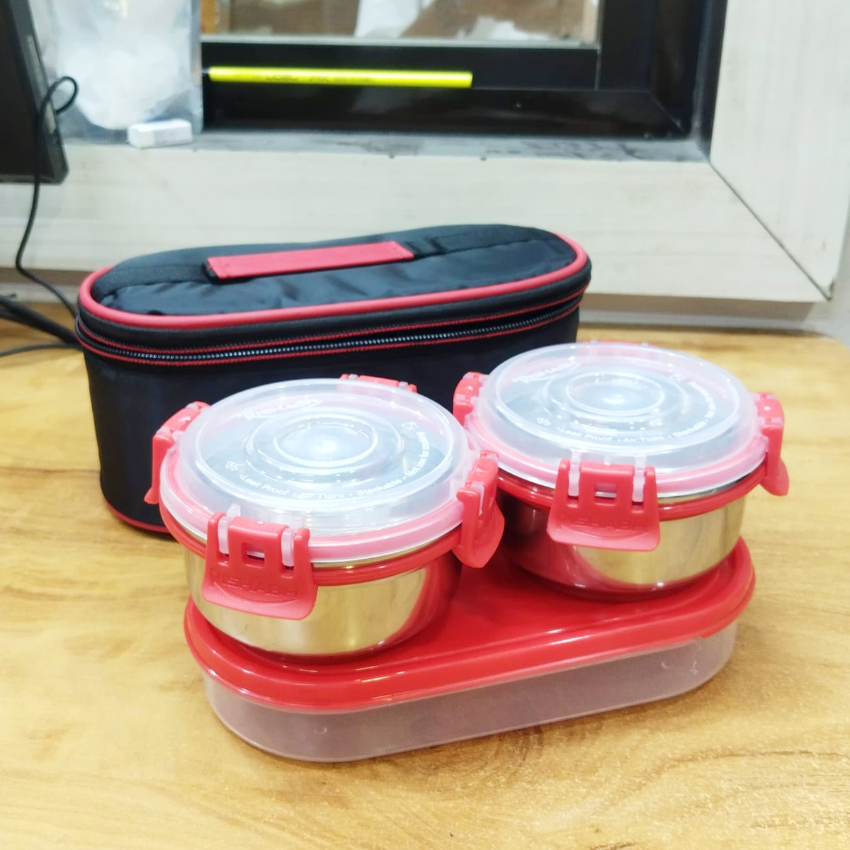Rishabh Spice Lunchbox With 1 Box ,2 container and Jacket