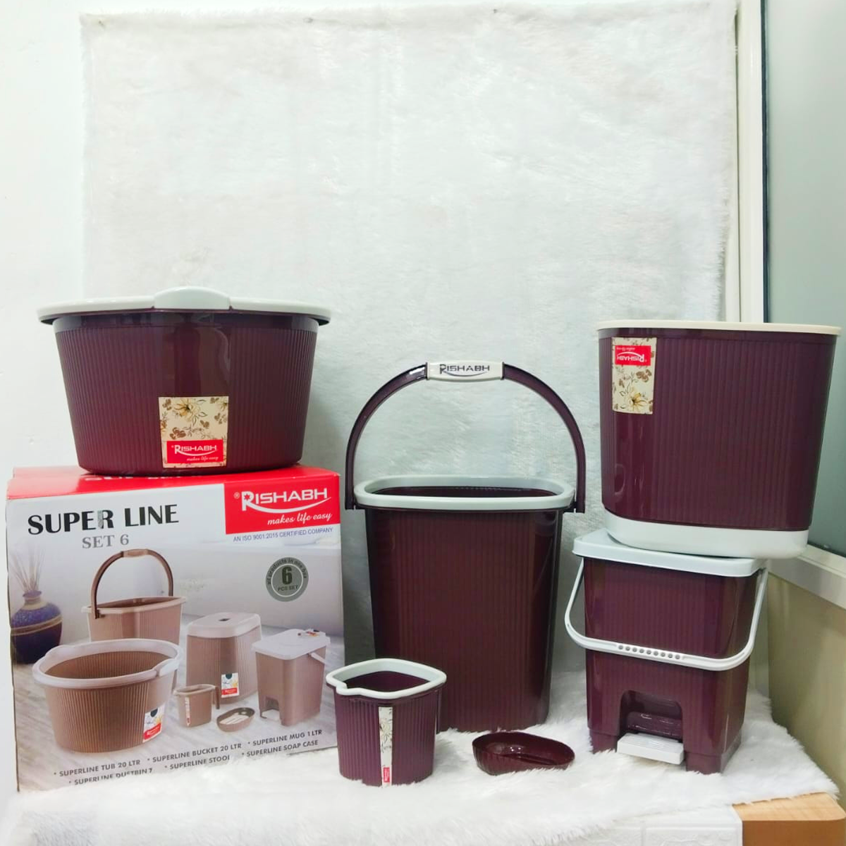 Rishabh Super Line 6-Piece Multipurpose Bathroom Set