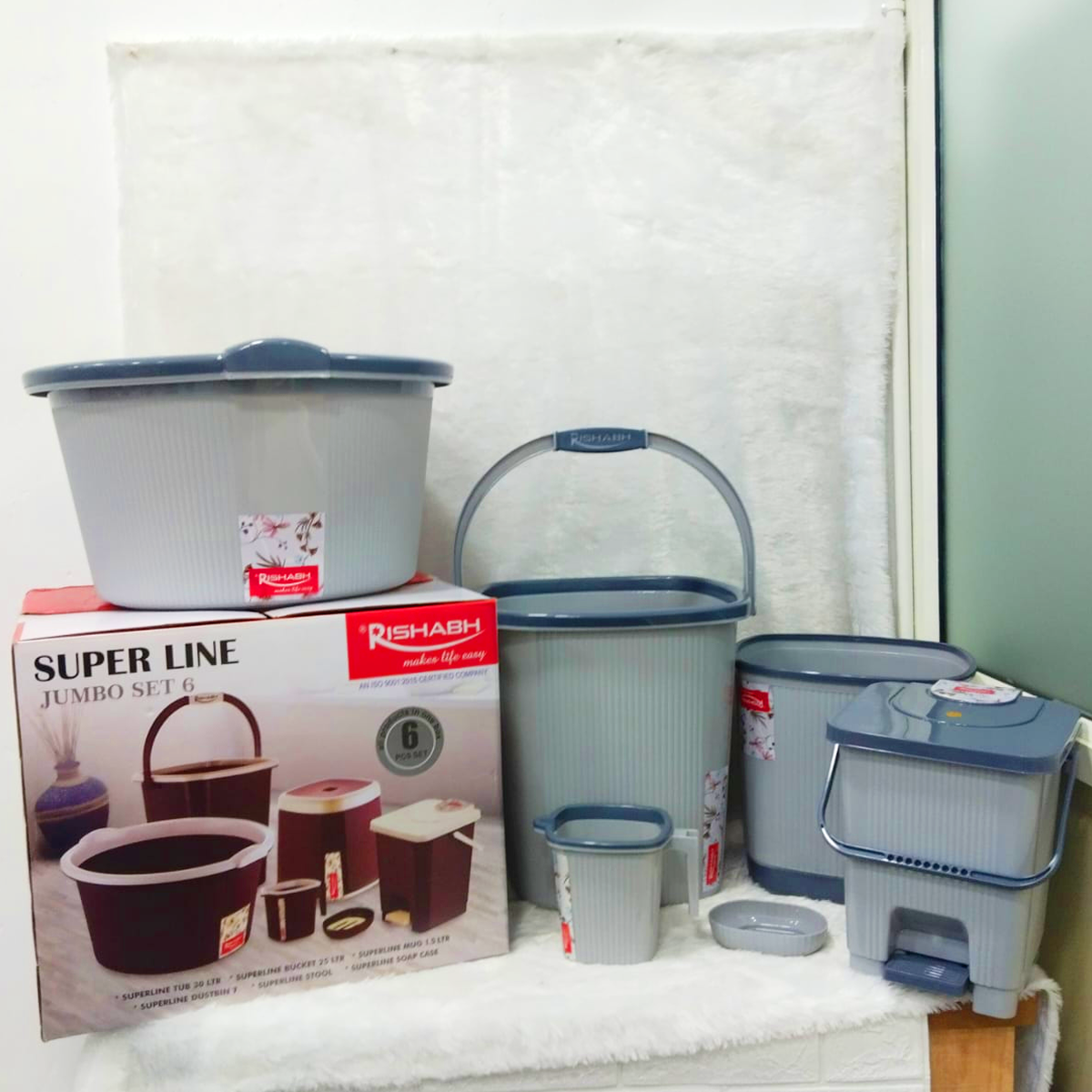 Rishabh Super Line Jumbo Set 6 – Premium Bathroom Utility Kit