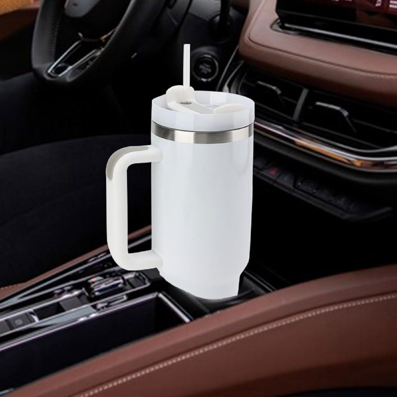 Reusable 1200ML Vacuum Flask Water Bottle Outdoor Sport Coffee Mugs Stainless Steel Tumbler with Handle and Straw (Multi color)