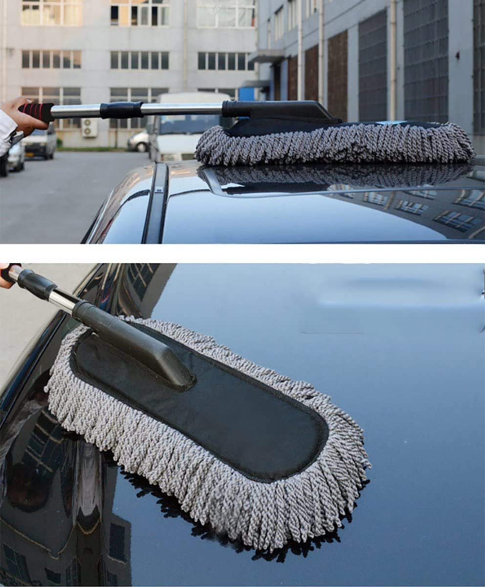 Car Duster, Extendable Long Handle Microfiber Car Cleaner Exterior Scratch Free Car Cleaning Tool