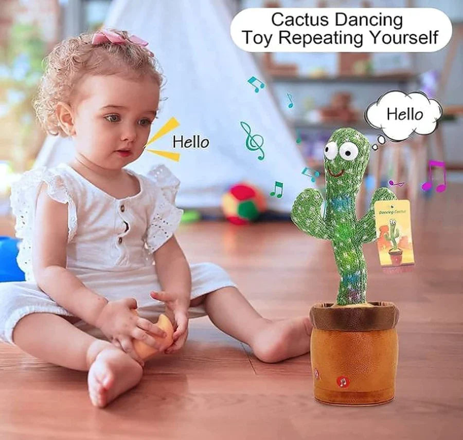 Dancing Cactus Toy for Babies Talking, Speaking, Recording | Repeat What You Say | Singing Electronic Pet for Toddlers | Swing and Sing Toy-Charger Cactus Toy Plant..