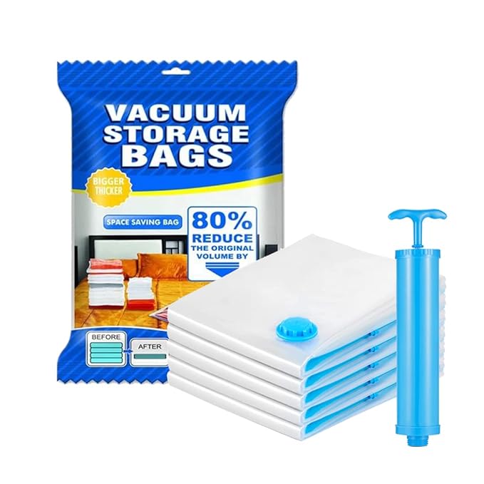 Vacuum Bags, Clothes Storage Bag, Vacuum Bags for Clothes, Cloth Storage Bag, Vacuum Bags for Clothes with Pump, Packing Bags for Clothes, Vacuum Storage Bags, Cloth Bags (WITH PUMP)