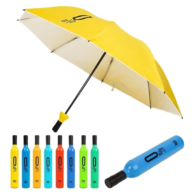 Folding Umbrella | Wine Bottle Shape | For Women, Men and Children